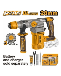 Купить Аккумуляторный перфоратор INGCO INDUSTRIAL б/щ 20В CRHLI20288  в E-mobi