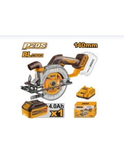 Купить Аккумуляторная дисковая пила INGCO SUPER BL 20В 140мм, 1хАКБ 4Ач и ЗУ, CSLI14021  в E-mobi