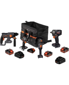 Купить Набор из 4ех инструментов (дрель-шуруповерт 50 Н.м., гайковерт 380 Н.м., УШМ, перфоратор) Anycons AC-ST403 в E-mobi