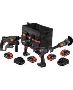 Купить Набор из 4ех инструментов (ударная дрель-шуруповерт 150 Н.м., гайковерт 850 Н.м., УШМ, перфоратор) Anycons AC-ST408 в E-mobi