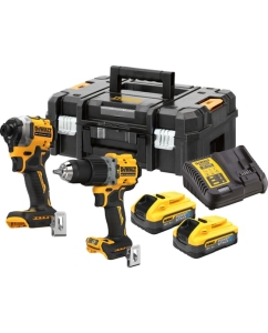 Купить Набор аккумуляторный Dewalt DCK2050H2T, 18 В: дрель-шуруповерт DCD805 + шуруповерт DCF850, с 2 АКБ 5 Ач и ЗУ, в кейсе TSTAK DCK2050H2T-QW в E-mobi