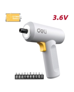Купить Отвертка аккумуляторная DELI DL-DP04-E3B1 (3,6В х 1,5Ач, 5Нм, 250 об/мин, набор бит 10 шт + удлинитель, Type-C, коробка) 167249 в E-mobi