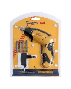 Купить Аккумуляторная отвертка ТУНДРА PRO 3.6 В, Li-ion, 1.3 Ач, 200 об/мин, 3.5 Нм, HEX 1/4