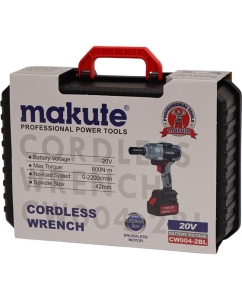 Купить Гайковерт бесщеточный ударный аккумуляторный Makute 20В, 800Нм CW004-2BL  в E-mobi