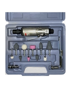 Купить Шлифмашина прямая цанговая пневматическая BYAROSS с набором шлифовальных головок, диаметр цанги 3/6 мм, масса 0.38 кг FS40BK в E-mobi