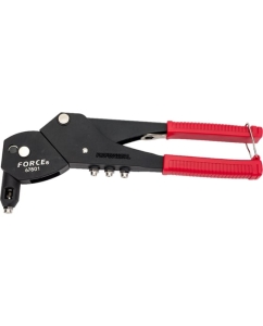 Купить Заклепочник с поворотной головкой на 360 градусов, 4 насадки, 180мм FORCE 67801 в E-mobi