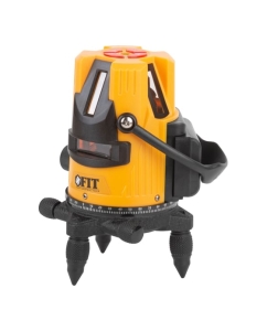 Купить Лазерный самоуспокаивающийся уровень FIT зеленые лучи, горизонталь, 4 вертикали, диапазон 20 м, Li-Ion аккум, 2 уровня яркости, без треноги, коробка 18635 в E-mobi