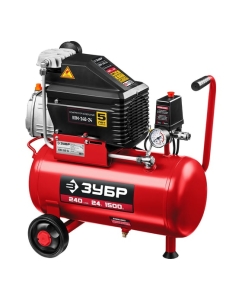 Купить Воздушный масляный компрессор ЗУБР 240 л/мин, 24 л, 1500 Вт КПМ-240-24 в E-mobi
