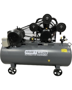 Купить Поршневой компрессор KraftWell 950 л/мин, 10 бар, 300 л, 380В, сеть 380 В, произв-ть 950 л/мин, объем ресивера 300 л, в комплекте KRW-AC950-300L в E-mobi