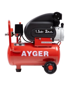 Купить Поршневой масляный компрессор AYGER 260 л/мин, 8 бар, 1.5 кВт, 24 л AFL24/260 в E-mobi