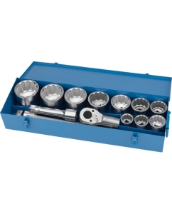 Купить Набор торцевых 12-гранных головок 1" NORGAU 14 предметов с аксессуарами, ND2114-S3680 063902014  в E-mobi