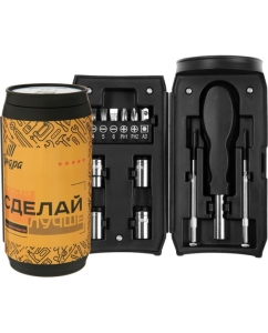 Купить Набор инструментов ТУНДРА подарочный пластиковый кейс Банка, 13 предметов 7379028 в E-mobi