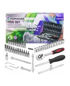 Купить Набор инструмента POMAGIER 46 предметов 1/4 (6-гран.)(4-14мм) POM-2462-46(60436) в E-mobi