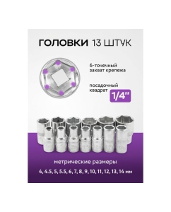 Купить Набор инструмента POMAGIER 46 предметов 1/4 (6-гран.)(4-14мм) POM-2462-46(60436)  в E-mobi