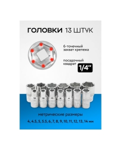 Купить Набор инструмента KingTul 46 предметов 1/4 (6-гран.)(4-14мм) KT-2462-46(60246)  в E-mobi