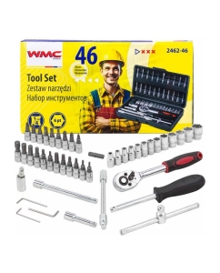 Купить Набор инструмента WMC TOOLS 46 предметов 1/4 (6-гран.)(4-14мм) WMC-2462-46(60245) в E-mobi