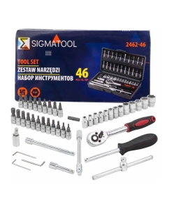 Купить Набор инструмента SIGMATOOL 46 предметов 1/4 (6-гран.)(4-14мм) SIGMATOOL-2462-46(60433) в E-mobi