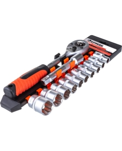 Купить Набор профессионального инструмента ЕРМАК 12 предметов, 1/2, головки, удлинитель и трещотка 736-161  в E-mobi