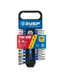 Купить Набор торцовых головок ЗУБР Профессионал ТМ-28, 28 предметов 27645-H28_z01  в E-mobi