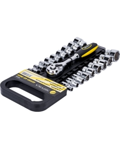 Купить Набор торцевых головок с трещоткой ЭВРИКА 3/8 DR 6-24мм 19 предметов ER-96110  в E-mobi