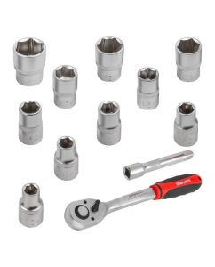 Купить Набор инструментов BaumAuto головки с трещоткой и удлинителем, 1/2", 10-15, 17, 19, 21, 24 мм, 12 предметов BM-012-5MSA(54781)  в E-mobi