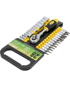 Купить Набор головок универсальных с ключом-трещоткой Калибр НГУ-28-1/4 00000075598  в E-mobi