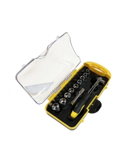 Купить Мини набор бит и головок NIKONA с трещоткой, 1/4", 5-13мм, в пластиковом ящике, 23пр 27-354  в E-mobi