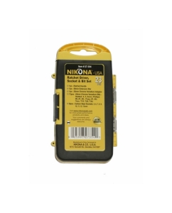 Купить Мини набор бит и головок NIKONA с трещоткой, 1/4", 5-13мм, в пластиковом ящике, 23пр 27-354  в E-mobi