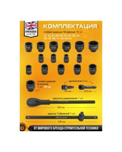 Купить Набор инструментов ударных JCB 21пр. 3/4" (12гр.) JCB-6213-9MPB(59076)  в E-mobi