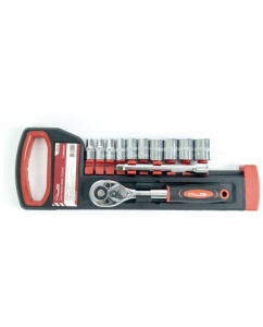 Купить Набор торцевых головок с трещоткой Политех 1/4", 6-граней, 12 предметов 2809302  в E-mobi