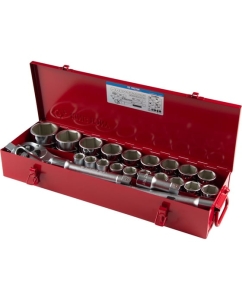 Купить Набор шестигранных торцевых головок с принадлежностями KING TONY 3/4", 19-55 мм, 25 предметов 6325MR01  в E-mobi