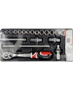 Купить Ложемент для выдвижного ящика YATO торцевые головки, 24 предмета YT-5537  в E-mobi