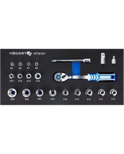 Купить Набор инструментов HOEGERT TECHNIK с трещоткой 3/8 22 шт., ложемент EVA HT7G127 в E-mobi