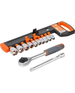 Купить Набор головок с трещоткой Airline 3/8 72Т 12пр. (8-21мм, удлинитель 150мм) ATAQ018  в E-mobi