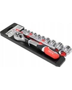 Купить Набор торцовых головок YATO 3/8 10-24мм с трещоткой и удлинителем 12 предметов YT-38683  в E-mobi