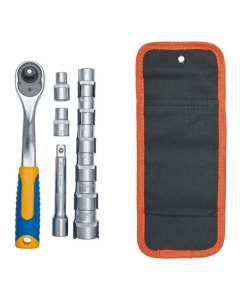 Купить Набор торцевых головок с трещоточной рукояткой (10 шт; 1/2" Dr; 10-24 мм)  KRAFT KT 700624  в E-mobi