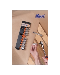 Купить Набор торцевых головок HELFER 12 предметов 1/2 с трещоточной рукояткой HF003101  в E-mobi