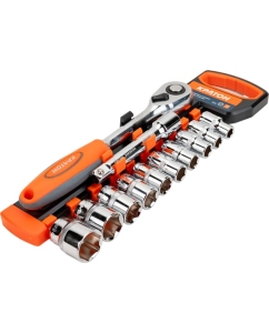 Купить Набор торцевых головок (1/2 дюйма, 10-24 с трещоточным ключом) 12 предметов Кратон 2 28 08 016  в E-mobi