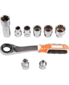 Купить Набор торцевых головок с принадлежностями AFFIX HEX 19 мм, 10-24 мм, 17 предметов AF01917C  в E-mobi