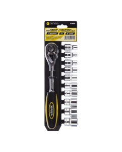 Купить Набор торцевых головок с трещоткой ЭВРИКА 1/2 DR 10-24мм 11 предметов на держателе ER-96090  в E-mobi