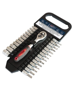 Купить Набор головок Дед Макар торцевых МК27-12 с трещоткой и битами 1/4, 27 предметов 00-00015838 в E-mobi