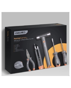 Купить Набор ручного инструмента DELI HOME SERIES GRAY HT0006C 6 предметов 130342  в E-mobi