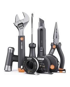 Купить Набор ручного инструмента DELI HOME SERIES GRAY HT0008C 8 предметов, эксклюзивный дизайн, софттач пластик, подарочная упаковка 130344 в E-mobi