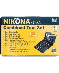 Купить Мини набор слесарных инструментов NIKONA в пластик. коробке, 24пр 88-824  в E-mobi
