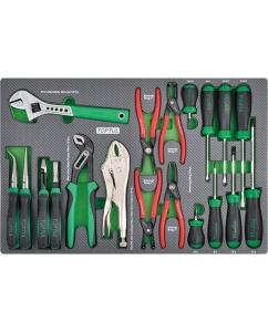 Купить Набор губцевого инструмента и отверток TOPTUL 19 предметов в мягком ложементе GED1912 в E-mobi