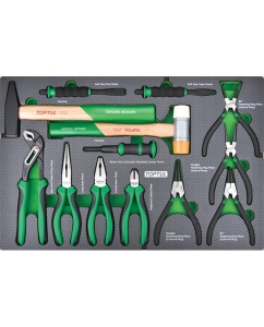 Купить Набор инструментов TOPTUL молотки, выколотки и губцевый, 13 предметов в мягком ложементе GED1353 в E-mobi