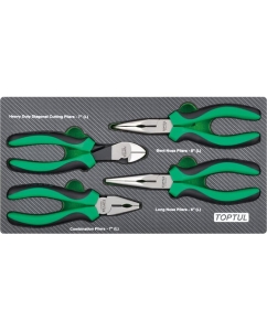 Купить Набор губцевого инструмента TOPTUL 4 предмета в мягком ложементе GEA0407  в E-mobi