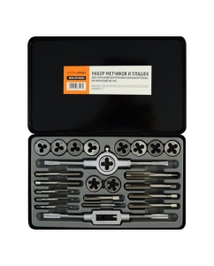 Купить Набор метчиков и плашек М5-М12 WIEDERKRAFT 24 предмета, метрическая резьба WDK-DTM3024 в E-mobi