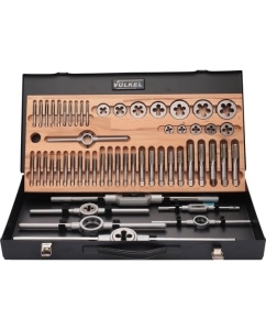 Купить Набор метчиков и плашек VOELKEL UNC/UNF 1/4-3/4 HSS-G 56 предметов V48066  в E-mobi