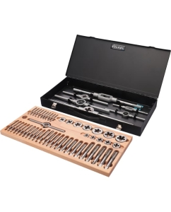 Купить Набор метчиков и плашек VOELKEL UNC/UNF 1/4-3/4 HSS-G 56 предметов V48066  в E-mobi